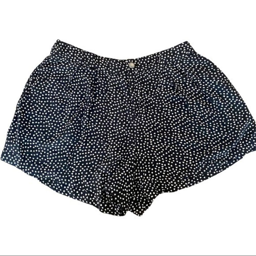 Fire Los Angeles small heart print flare shorts size M